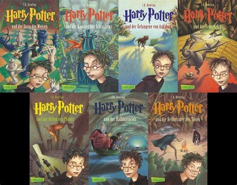 Die Cover von allen 7 Harry Potter Büchern