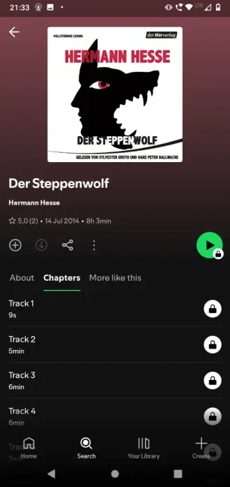 screenshot of what it looks like in the app (play button is locked)