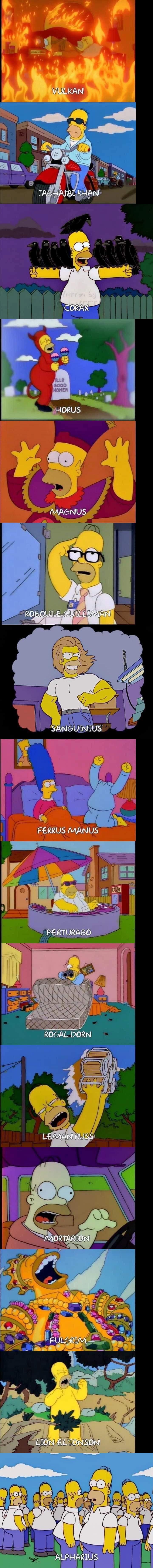 Homer Simpsons as every primarch in the wh40k universe