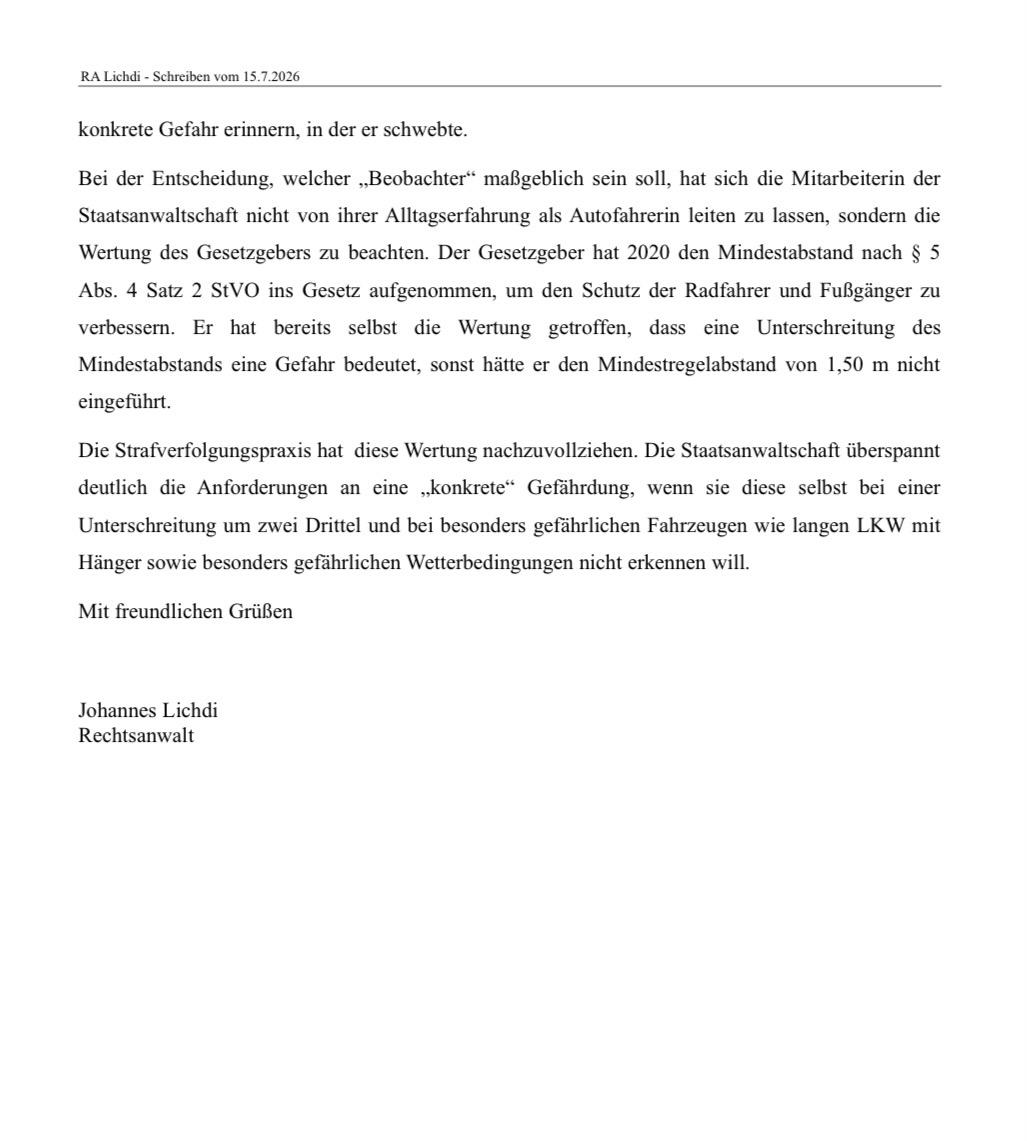 Auszug aus der Beschwerde zur Einstellung des Verfahrens, Seite 5